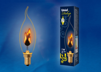 1Лампы (источники света) лампа накаливания лон il-n-cw35-3/red-flame/e14/cl эффект пламени | ul-00002982 | uniel выгодная цена
