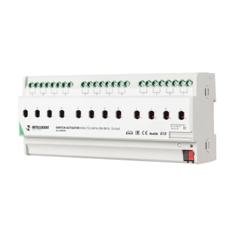 1Ленты светодиодные intelligent arlight релейный модуль knx-712-sw16-din (bus, 12x16a) | 025662 | arlight выгодная цена