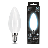 Лампы (источники света) лампа светодиодная filament свеча 9w 610lm 4100к е14 milky led 1/10/50 | 103201209 | gauss выгодная цена