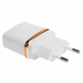 КОМПЬЮТЕРНЫЕ АКСЕССУАРЫ сетевое зарядное устройство usb (сзу) (5 v, 2100 ma) белое с золотой полоской | 18-2222 | rexant выгодная цена