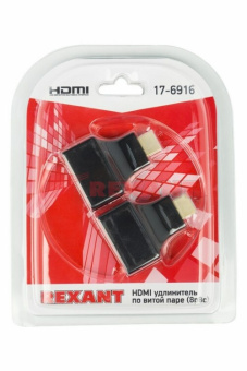 1Разъемы, переходники, делители TV hdmi удлинитель по витой паре rj-45(8p-8c) | 17-6916 | rexant выгодная цена