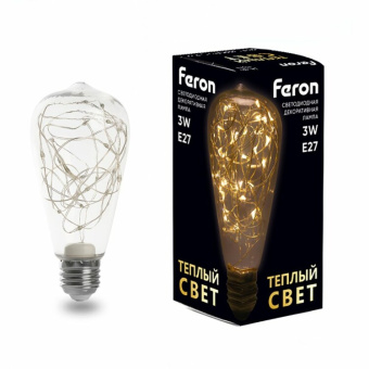 1Лампы (источники света) lb-380 (3w) 230v e27 2700k для белт лайта st64 |41674 |feron выгодная цена