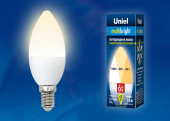 Лампы (источники света) лампа светодиодная led-c37-6w/ww/e14/fr/mb plm11wh led. «свеча», матовая. серия multibright. 3000k 100-50-10 . | ul-00002373 | uniel выгодная цена