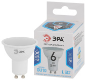 Лампы (источники света) лампа светодиодная std led mr16-6w-840-gu10 6вт софит нейтральный белый свет | б0056118 | эра выгодная цена