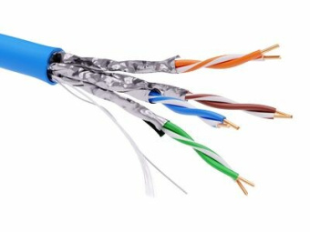 1Кабель витая пара (UTP, FTP) информационный кабель экранированый u/ftp 4х2 cat6a, lszh, синий | rn6aufls5bl | dkc выгодная цена