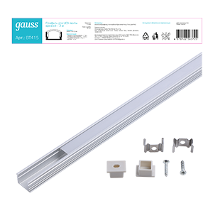 1Ленты светодиодные профиль для ленты led врезной гл 12mm - 2m 1/40 | bt415 | gauss выгодная цена