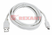 КОМПЬЮТЕРНЫЕ АКСЕССУАРЫ кабель mini usb (male) штекер - usb-a (male) штекер, длина 1,8 метра, белый (pe пакет) | 18-1134 | rexant выгодная цена