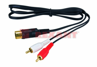 1Шнуры ТВ,Аудио шнур din 5 pin - 2 rca, длина 1,5 метра (gold) | 17-2512 | rexant выгодная цена