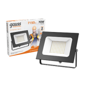 Прожекторы прожектор светодиодный 70w 4450lm ip65 3000к черный | 613527170 | gauss выгодная цена