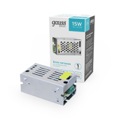 Ленты светодиодные блок питания basic 12v 15w ip20 1/200 | bt500 | gauss выгодная цена
