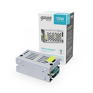 1Ленты светодиодные блок питания basic 12v 15w ip20 1/200 | bt500 | gauss выгодная цена