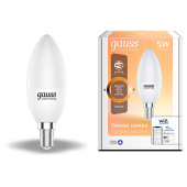 Лампы (источники света) лампа светодиодная smart home dim e14 c37 5 вт 2700к 1/10/40 | 1100112 | gauss выгодная цена