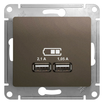 1Розетки, выключатели, звонки электрические glossa шоколад usb розетка,5в/2100ма, 2х5в/1050ма, механизм | gsl000833 | se выгодная цена