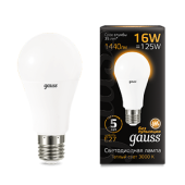 Лампы (источники света) лампа светодиодная black led a60 16w e27 1420m 3000k | 102502116 | gauss выгодная цена