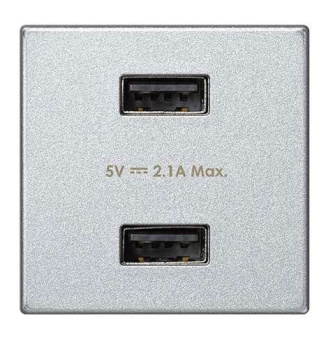 1Розетки, выключатели, звонки электрические simon connect зарядное устройство 2хusb, к45, 5 в, 2,1 а, алюминий | k126e-8 | simon выгодная цена