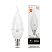 Лампы (источники света) лампа светодиодная led 8вт e14 220в 2700к elementary свеча на ветру | 34118 | gauss выгодная цена