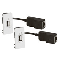 1Розетки, выключатели, звонки электрические usb усилитель mosaic с разъемом гнездо для линии передачи данных, передатчик+приемник, 1 модуль, белый | 078748 | legrand выгодная цена