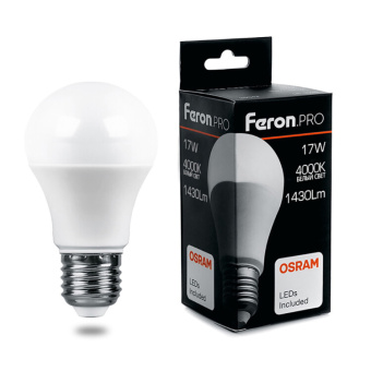 1Лампы (источники света) лампа светодиодная .pro lb-1017 шар e27 17w 4000k osram led | 38039 | feron выгодная цена