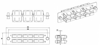 1Оптические компоненты СКС панель fo-fpm-w120h32-6dsc-bl для fo-19bx с 6 sc (duplex) адаптерами, 12 волокон, одномод, 120x32 мм, адаптеры цвета синий (blue) | 54246 | hyperline выгодная цена