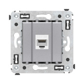 Розетки, выключатели, звонки электрические компьютерная розетка rj-45 без шторки в стену, кат.5е одинарная, "avanti", "закаленная сталь" | 4404663 | dkc выгодная цена