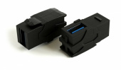 Розетки, адаптеры и модули Keystone kj1-usb-va3-bk вставка формата keystone jack с проходным адаптером usb 3.0 (type a), 90 градусов, rohs, черная | 251219 | hyperline выгодная цена