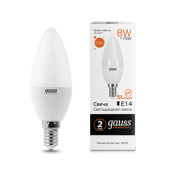 Лампы (источники света) лампа светодиодная led 8вт e14 220в 2700к elementary свеча | 33118 | gauss выгодная цена