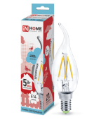 Лампы (источники света) лампа светодиодная led-свеча на ветру-deco 5вт 230в е14 4000к 450лм прозр | 4690612007632 | in home выгодная цена