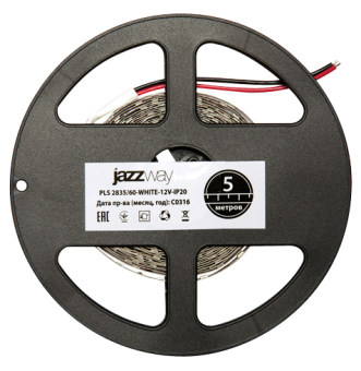 1Ленты светодиодные лента светодиодная led pls 2835/60 6вт 12в 6500к ip65 5м | 2859013 | jazzway выгодная цена