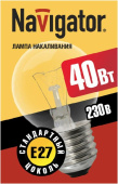 Лампы (источники света) лампа накаливания лон 40вт е27 230в ni-c-40-230-e27-cl (кнр) | 94310 | navigator выгодная цена