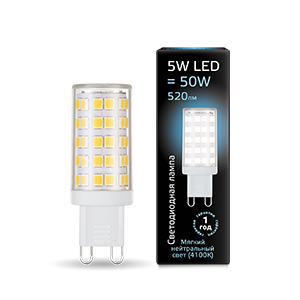 1Лампы (источники света) лампа светодиодная led 5вт g9 ac185-265в 4100к керамика | 107309205 | gauss выгодная цена
