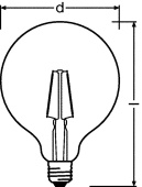 Лампы (источники света) лампа светодиодная 1906ledglobe2,5w/824230vfilgde274x1 | 4058075808980 | osram выгодная цена