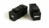 Розетки, адаптеры и модули Keystone kj1-usb-a-b2-bk вставка формата keystone jack с проходным адаптером usb 2.0 (type a-b), rohs, черная | 251215 | hyperline выгодная цена