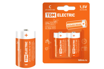 1Элементы питания и аккумуляторы элемент питания lr14 c alkaline 1,5v bp-2 | sq1702-0011 | tdm выгодная цена