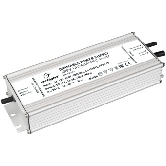 1Ленты светодиодные блок питания arpv-uh24400-pfc-0-10v (24v, 16.7a, 400w) (arlight, ip67 металл, 7 лет) | 031043 | arlight выгодная цена