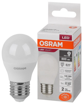 1Лампы (источники света) лампа светодиодная led value cl- p 10w/840 230v e27 10x1 | 4058075579927 | osram выгодная цена