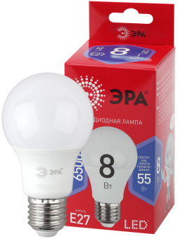 1Лампы (источники света) лампа светодиодная эко led a60-8w-865-e27 r (диод, груша, 8вт, хол, e27) | б0045323 | эра выгодная цена