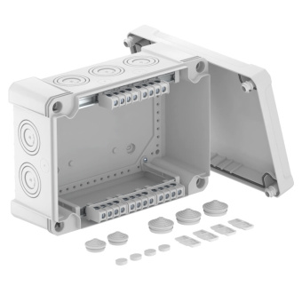 1Коробки распределительные распределительная коробка x25,, ip 67, 286x202x126 мм., с клеммой | 2005214 | obo bettermann выгодная цена