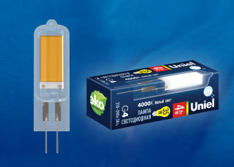 1Лампы (источники света) лампа светодиодная led-jc-220/4w/4000k/g4/cl glz08tr led, прозр 4000к | ul-00005064 | uniel выгодная цена