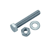 Крепёж болт din933 8.8 с шестигранной головкой оцинк. м12х70 + гайка + шайба (2 шт) - пакет ( 0,18 кг) | 136925 | tech-krep выгодная цена