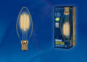 Лампы (источники света) лампа светодиодная led-c35-5w/golden/e14 glv21go led vintage. «свеча», золотистая колба | ul-00002396 | uniel выгодная цена