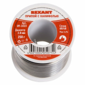 Паяльное оборудование припой с канифолью 250 г d=2.0 мм (sn60 pb40 flux 2.2 %) | 09-3323 | rexant выгодная цена