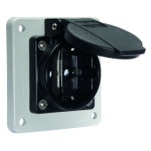 Разъемы промышленные розетка панельная schuko фланец 75*75 schuko ip54 qc 16a 250v черная + серый фланец i 7111009-bals i bals выгодная цена