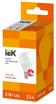 1Лампы (источники света) лампа светодиодная led 3вт е14 220в 3000к g45 шар | lle-g45-3-230-30-e14 | iek выгодная цена
