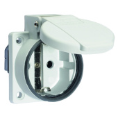 Разъемы промышленные розетка встраиваемая (с уплотнителем) schuko 16a 3p 250v ip54 серая 71083 i 71083-bals i bals выгодная цена