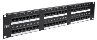 1Патч-панели патч-панель 2u кат.6 utp 48 портов (dual idc) | pp48-2uc6u-d05 | itk выгодная цена