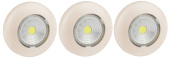 Фонари светильник пушлайт (подсветка) 1хled (cob) 3xaaa sb-505 аврора слоновая кость (3 шт. в коробке) | б0031044 | эра выгодная цена