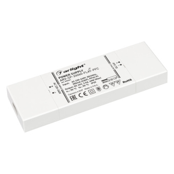 1Ленты светодиодные блок питания arv-sp-24060-flat-pfc (24v, 2.5a, 60w) (arlight, ip20 пластик, 5 лет) | 033261 | arlight выгодная цена