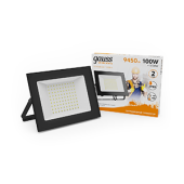 Прожекторы прожектор светодиодный 100w 6700lm ip65 3000к черный | 613527100 | gauss выгодная цена