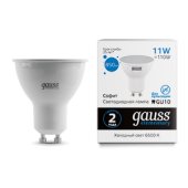 Лампы (источники света) лампа светодиодная elementary mr16 11w 850lm 6500k gu10 led 1/10/100 | 13631 | gauss выгодная цена