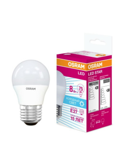 1Лампы (источники света) лампа светодиодная led star classic p 8w, матовая колба, е27 lsclp75 8w/840 230v e27 10x1 ru | 4058075210899 | osram выгодная цена